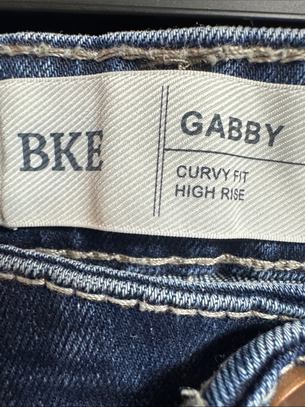 BKE Gabby Curvy Fit High Rise Jeans - Dark Blue